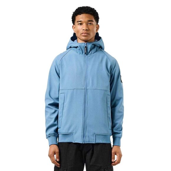 Weekend Offender Mens Sulta Woven Softshell Bomber Jacket / Blue - Picture 3 of 4